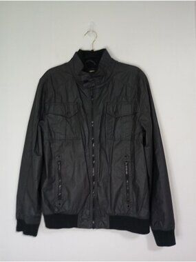 Jeans By Buffalo Mens Black Full-Zip Lightweight Puffers Jacket Pockets Size M